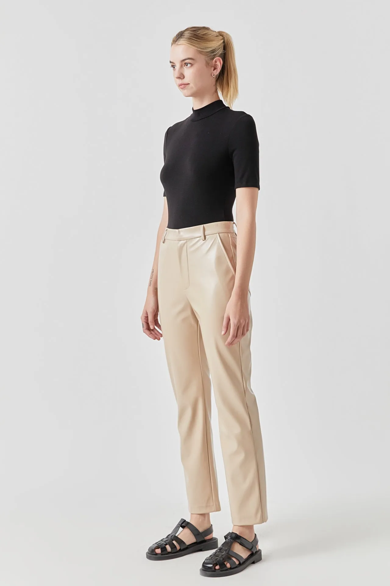 High-Waisted Faux Leather Pants