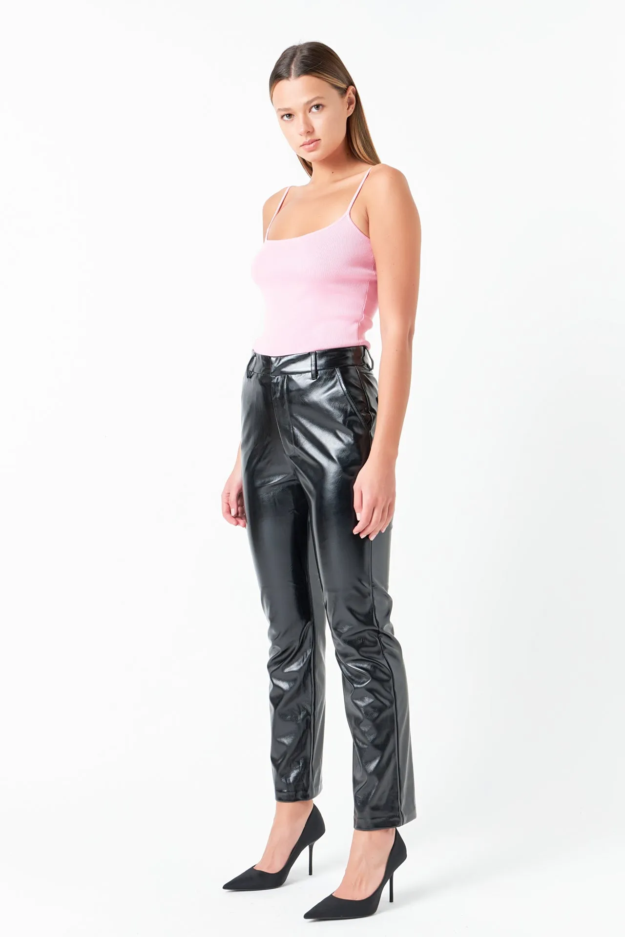High-Waisted Faux Leather Pants