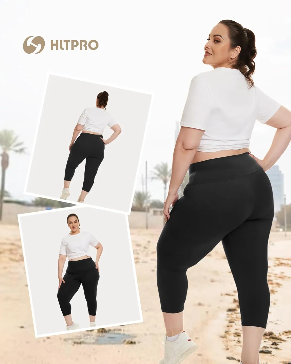HLTPRO 3 Pack Plus Size Leggings for Women(X-Large - 4X)- High Waist Stretchy Soft Pants for Workout Running Yoga