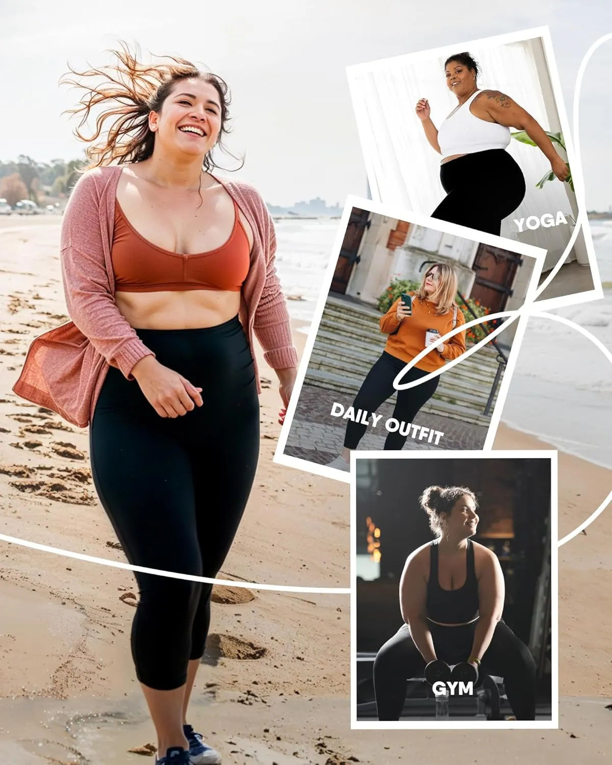HLTPRO 3 Pack Plus Size Leggings for Women(X-Large - 4X)- High Waist Stretchy Soft Pants for Workout Running Yoga