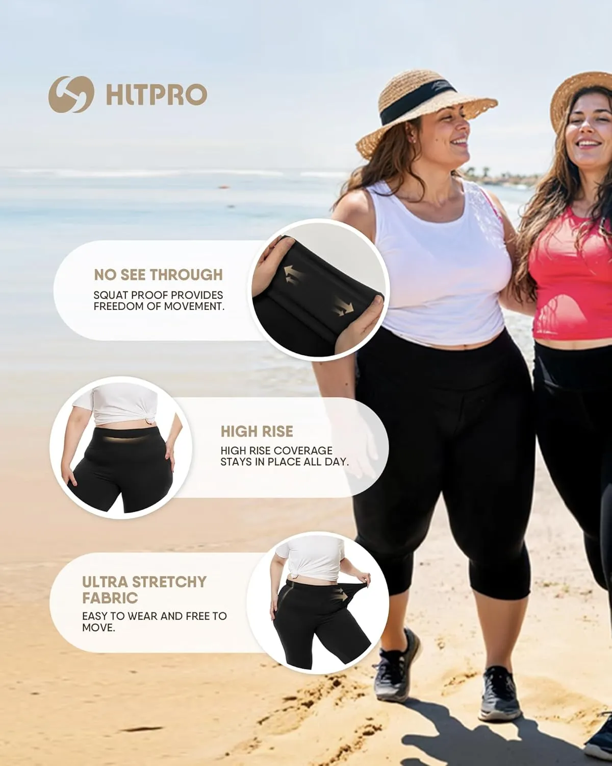 HLTPRO 3 Pack Plus Size Leggings for Women(X-Large - 4X)- High Waist Stretchy Soft Pants for Workout Running Yoga