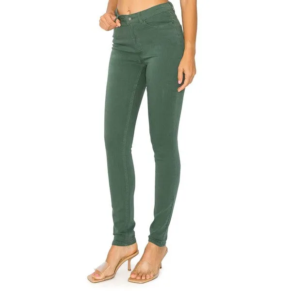 Hunter Green Soft Stretchy High Rise Comfy Casual Pants