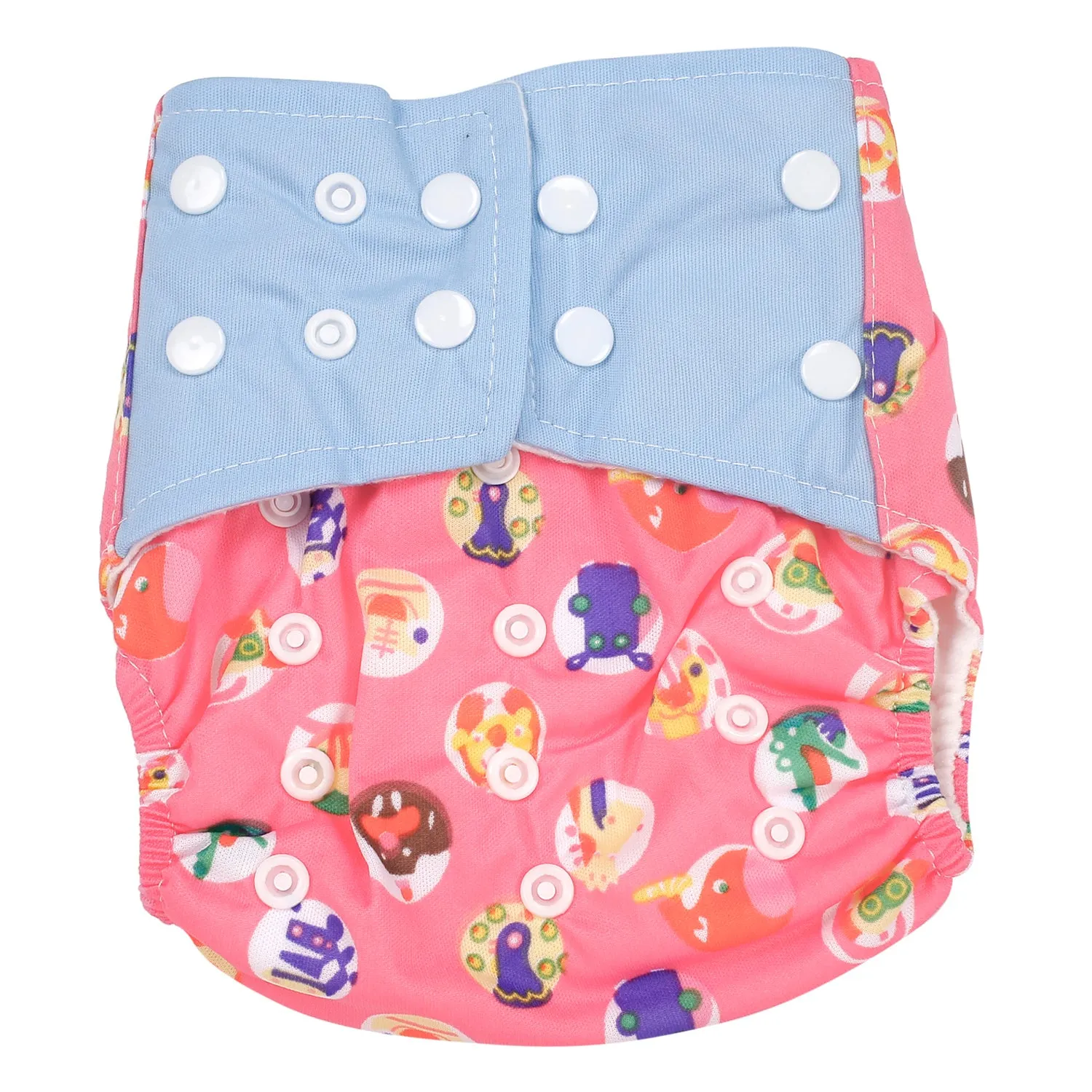 I Love Animals Blue And Pink Reusable Diaper