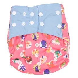 I Love Animals Blue And Pink Reusable Diaper