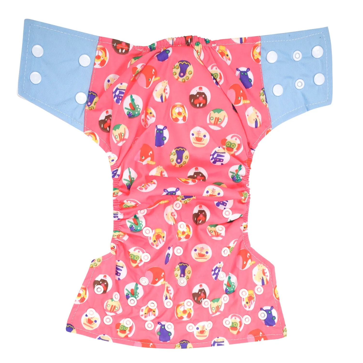 I Love Animals Blue And Pink Reusable Diaper