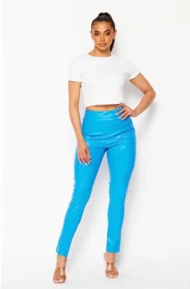 It’s Electric Boogie Blue Leather Pants