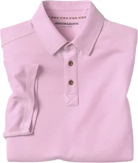 Johnston & Murphy Mens Vintage Slub Polo, Short Sleeve Collared Shirt for Men
