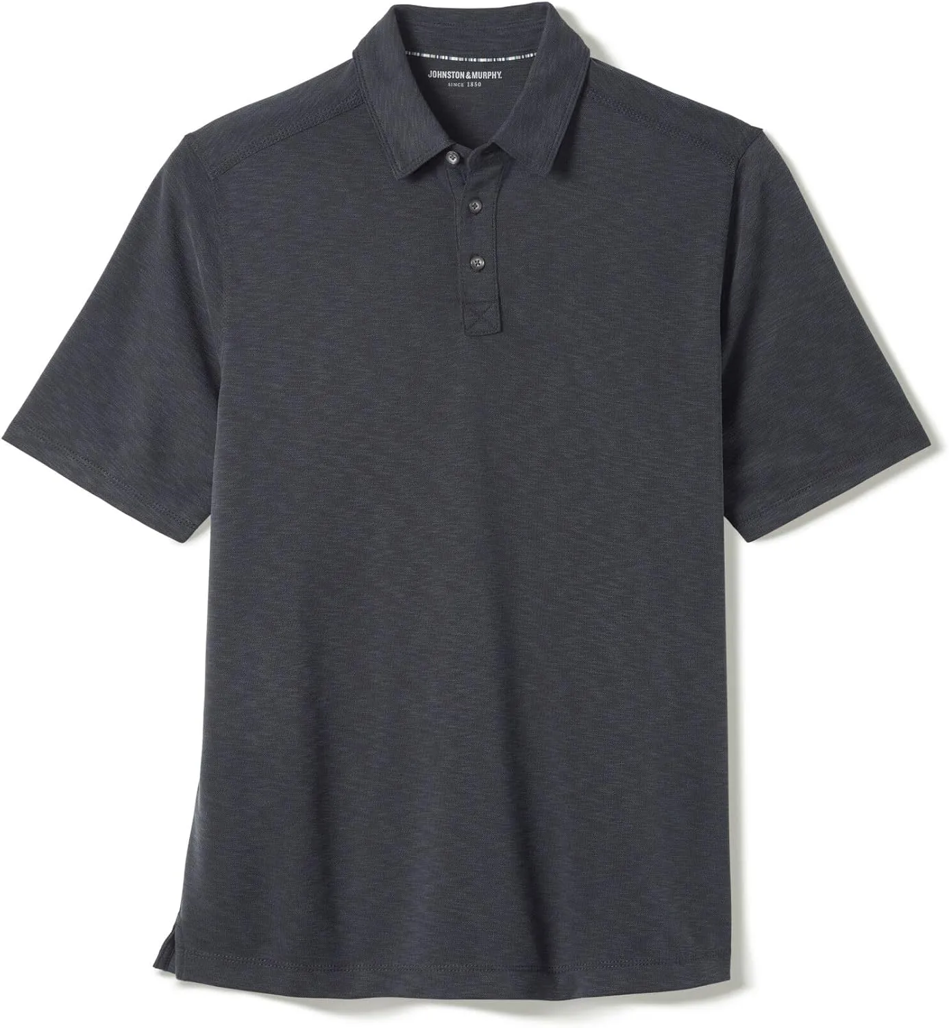 Johnston & Murphy Vintage Slub Polo - T-Shirt for Men - Short Sleeves - Spread Collar - Straight Hemline