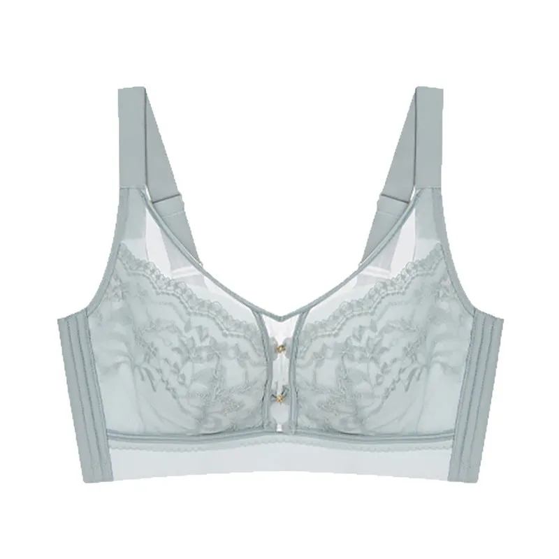 large breasts appear small, breathable thin cup push-up adjustable breast-retracting sexy lace underwear women's tube top bra