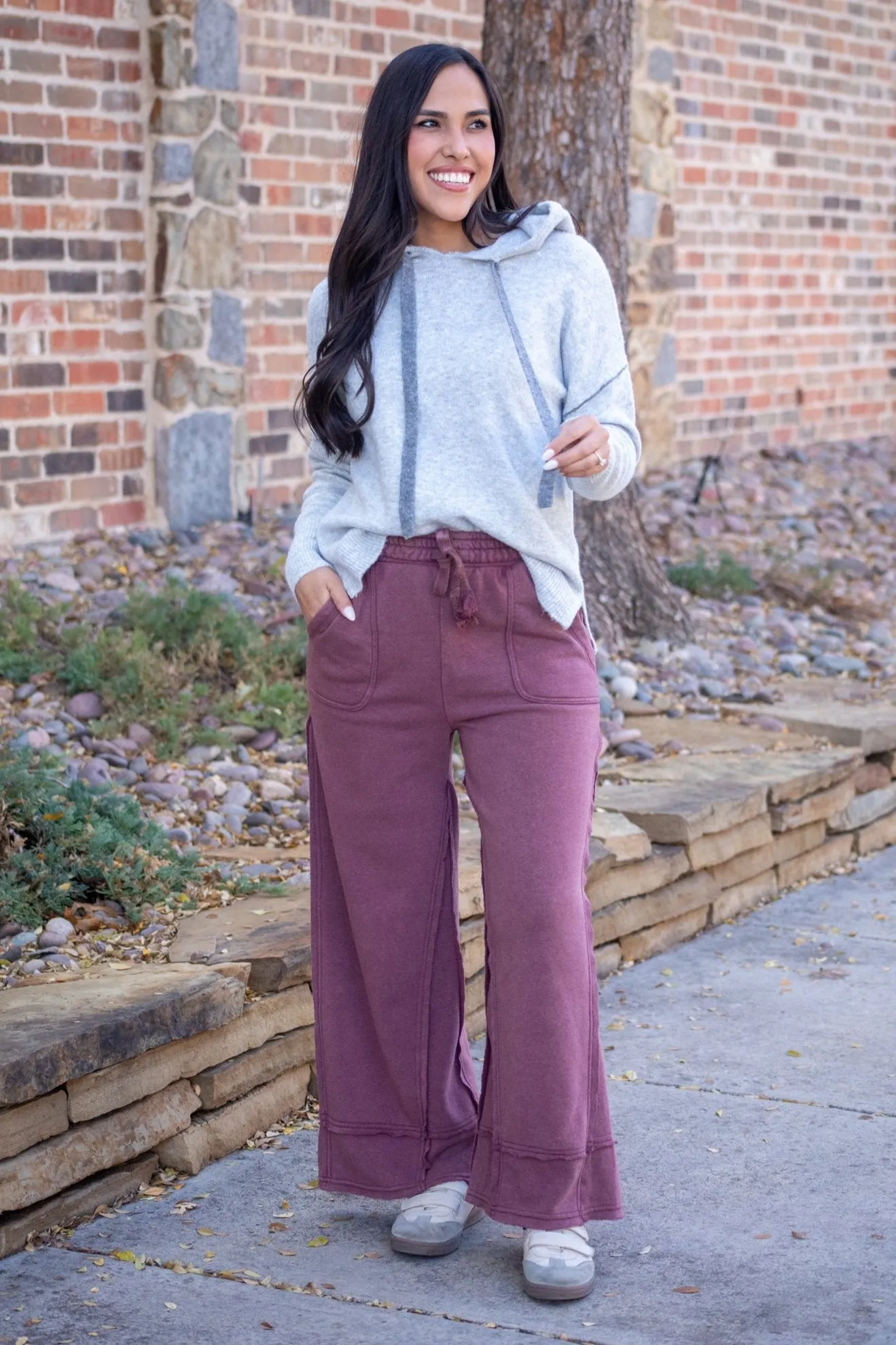 Let's Be Honest Mauve Casual Pants