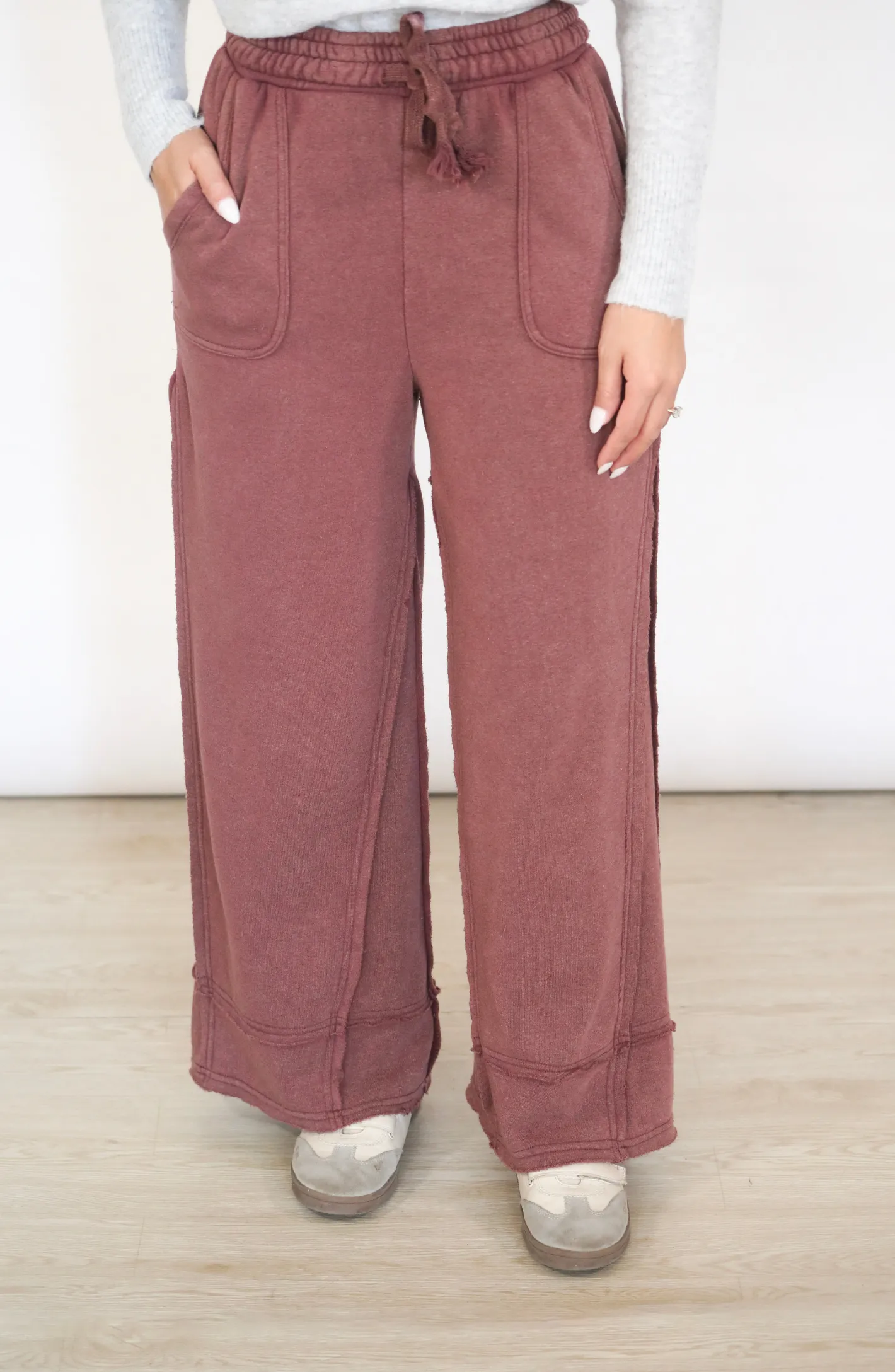 Let's Be Honest Mauve Casual Pants