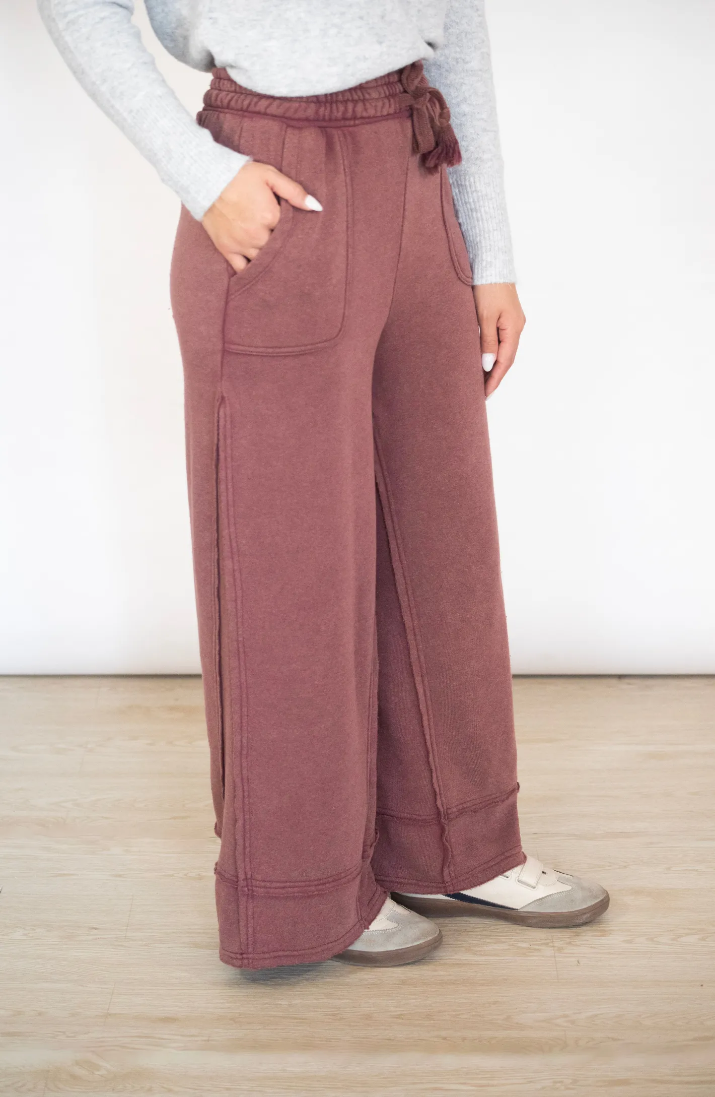 Let's Be Honest Mauve Casual Pants