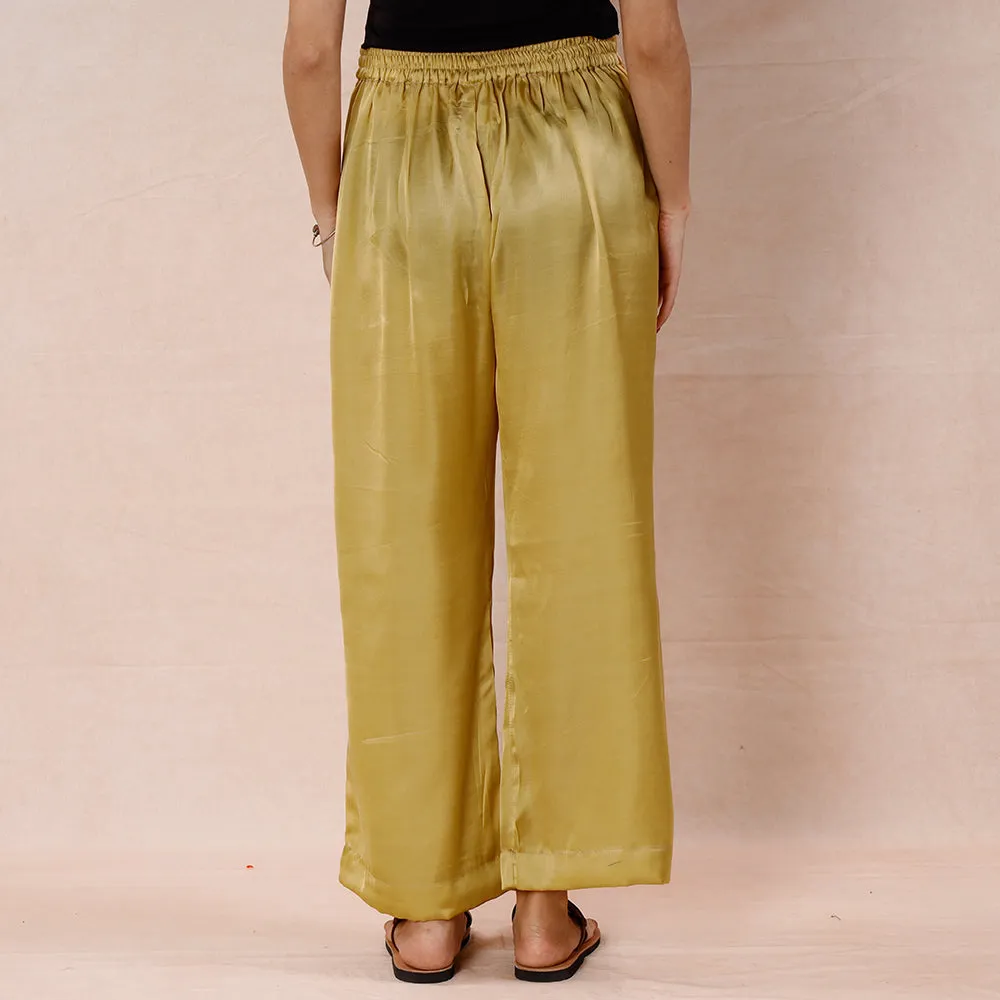 Light Yellow - Pure Modal Silk Plain Palazzo