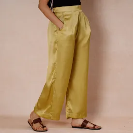 Light Yellow - Pure Modal Silk Plain Palazzo