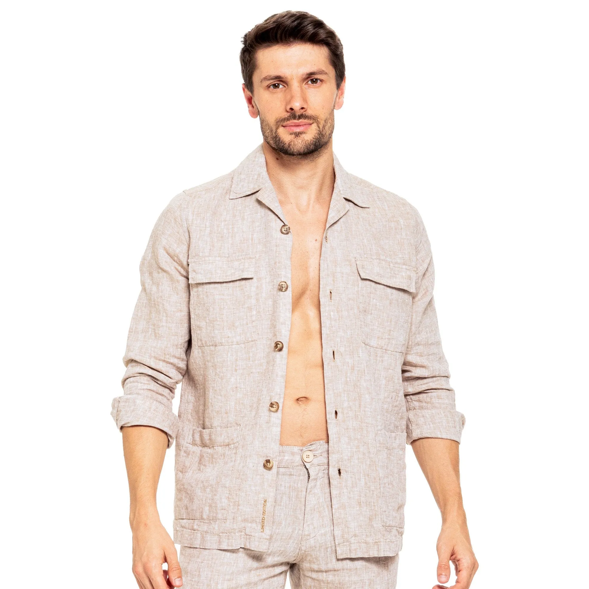 Linen Overshirt - Beige