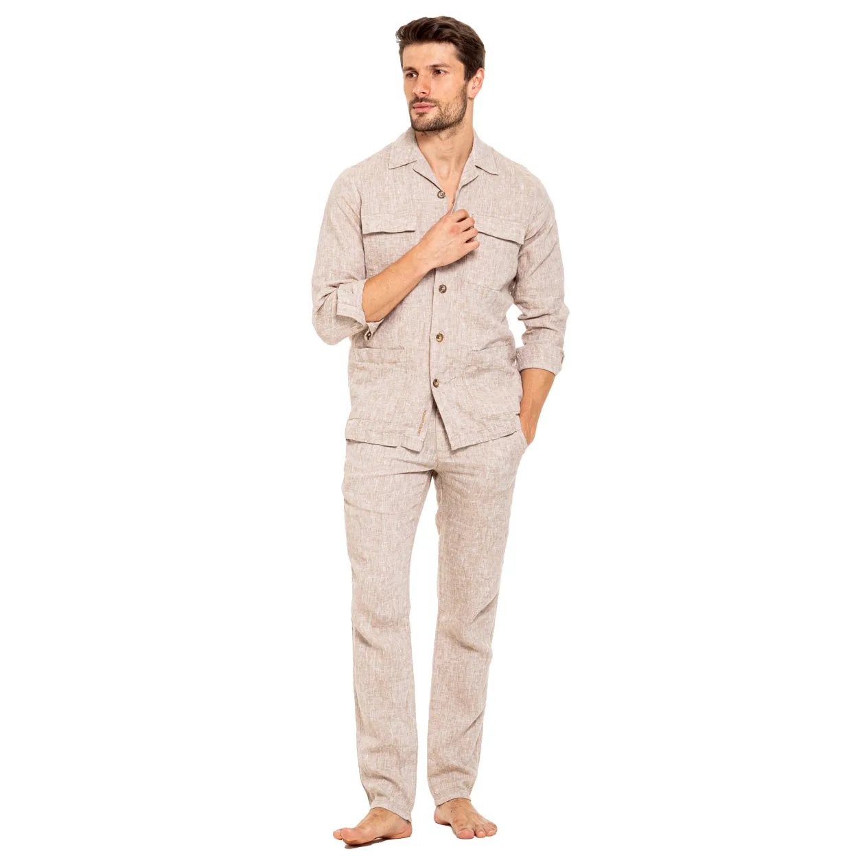 Linen Overshirt - Beige
