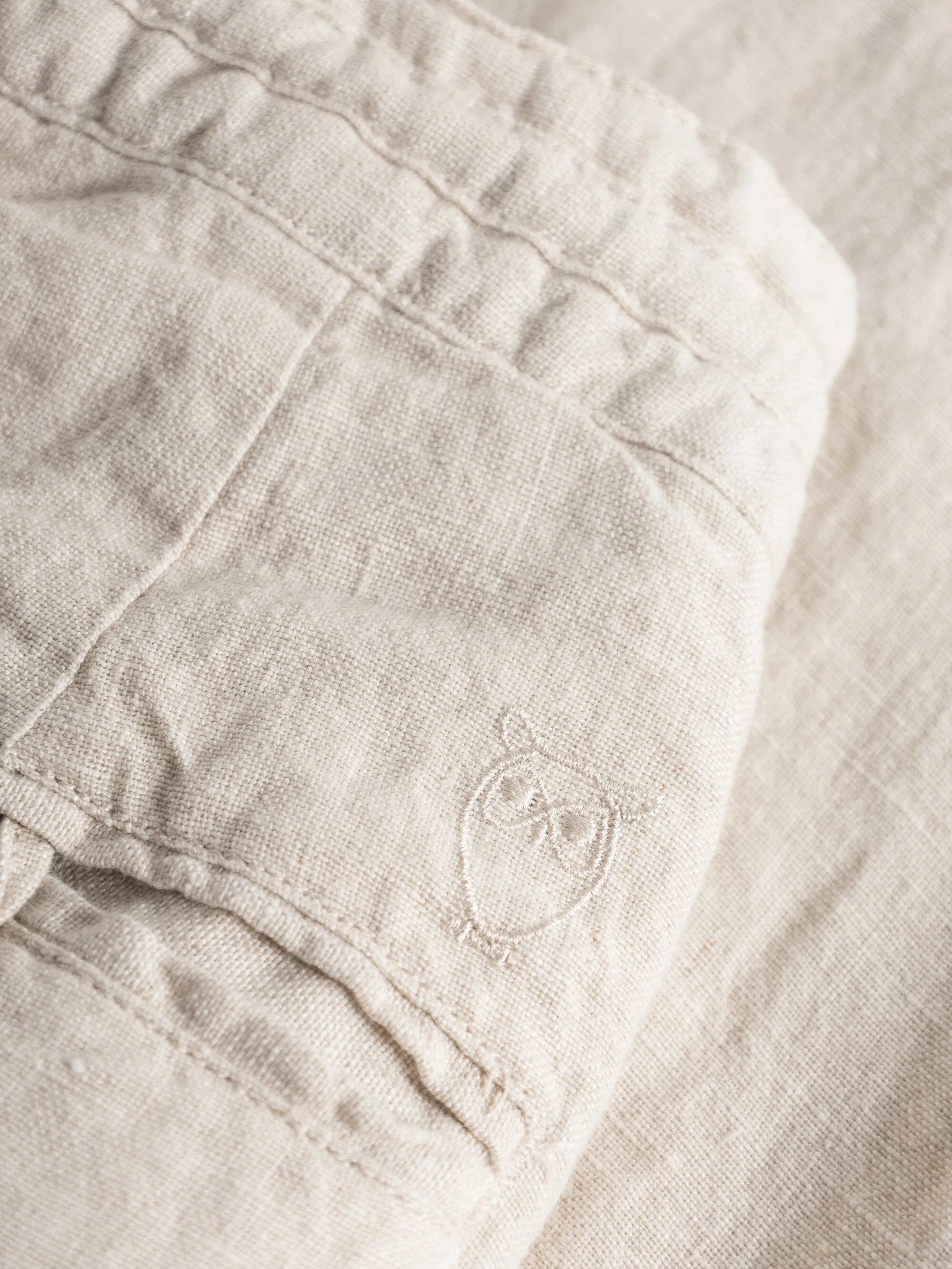 Loose fit natural linen pant - Light feather gray