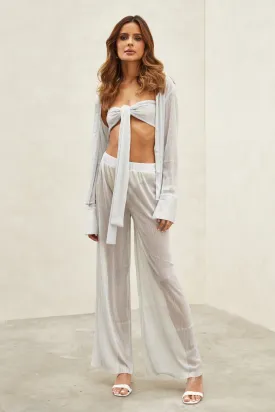 Lux High Waisted Pants Silver