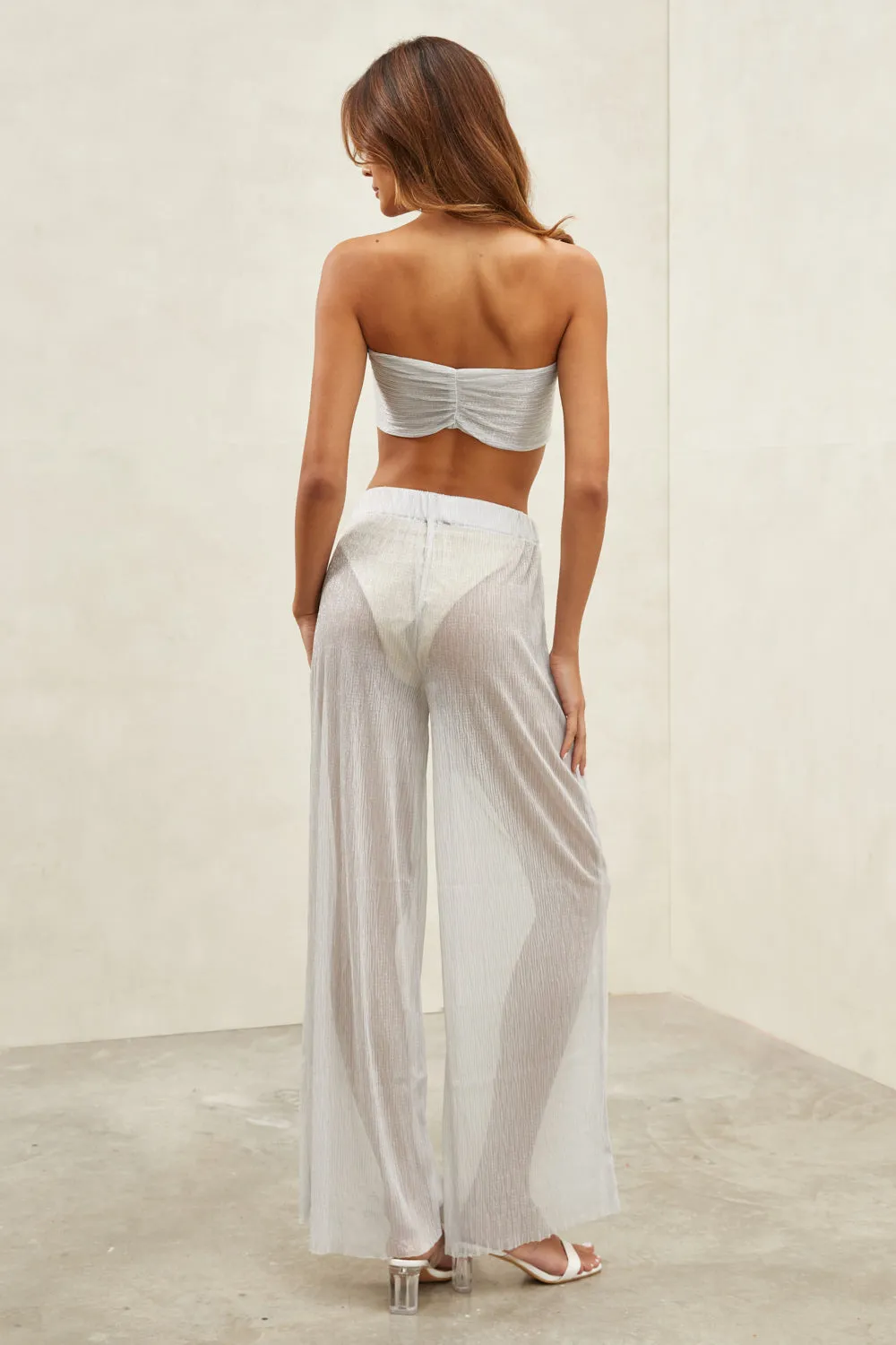 Lux High Waisted Pants Silver