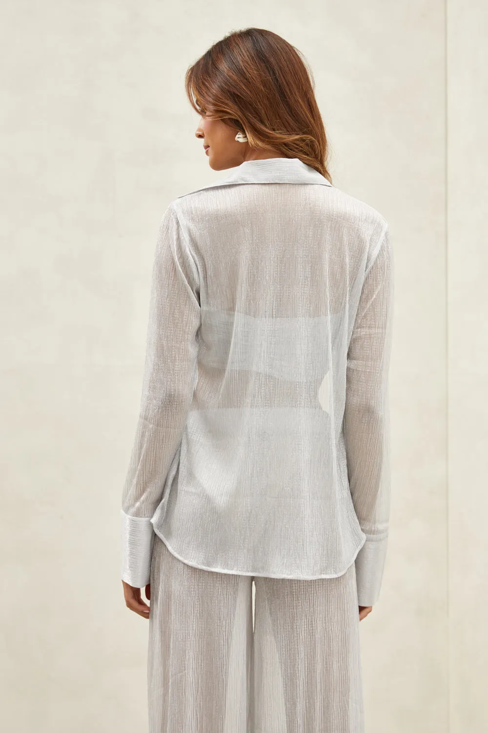 Lux High Waisted Pants Silver