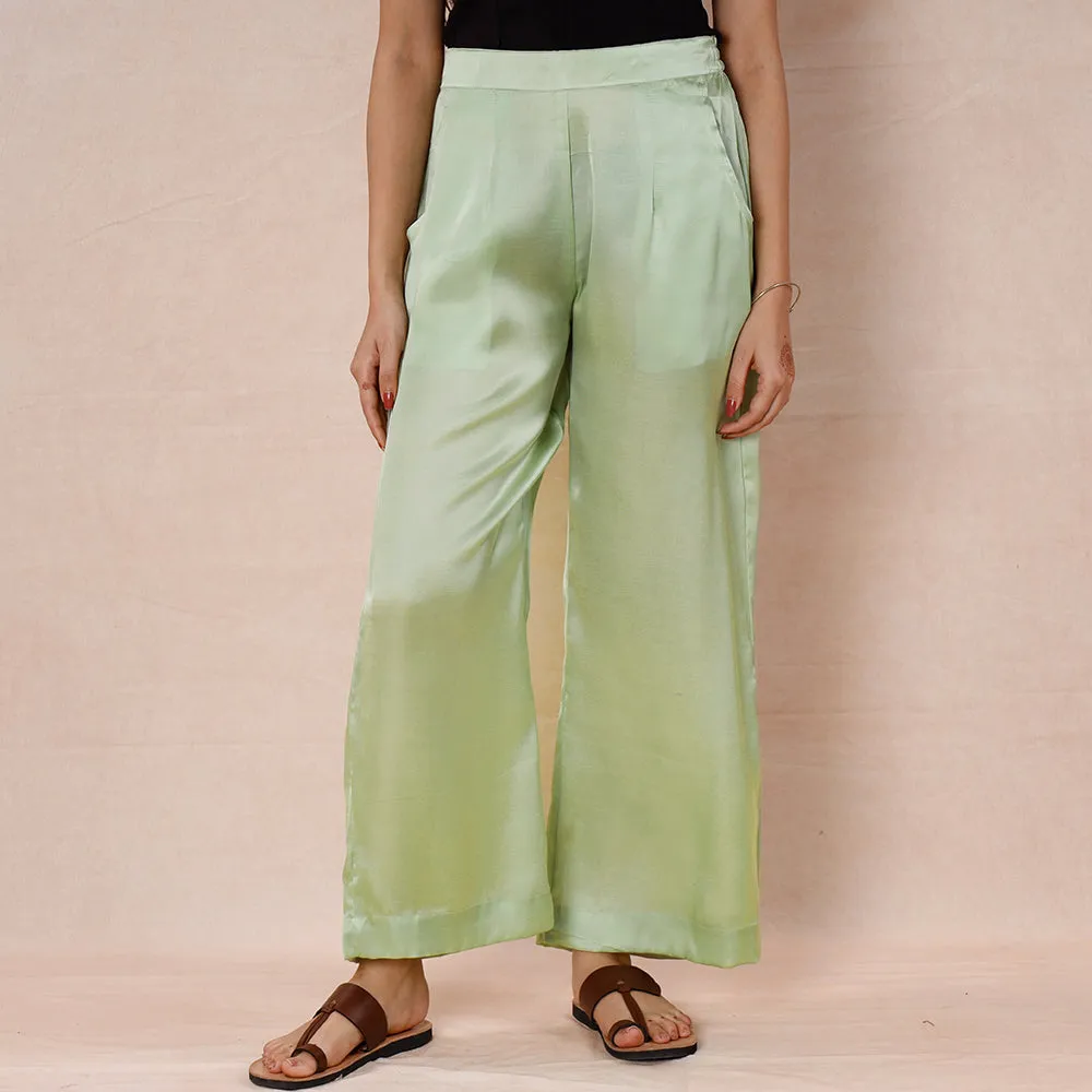 Mint Green - Pure Modal Silk Plain Palazzo