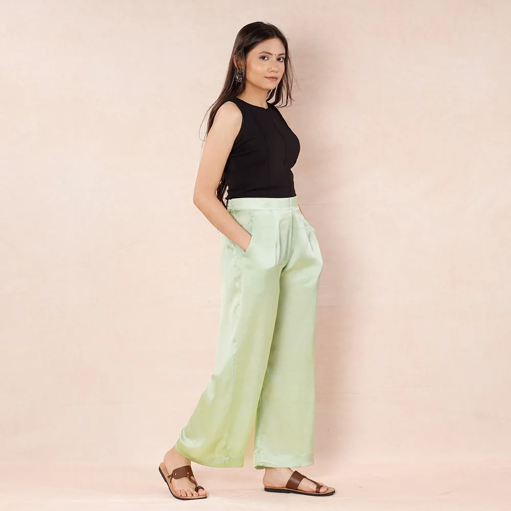 Mint Green - Pure Modal Silk Plain Palazzo