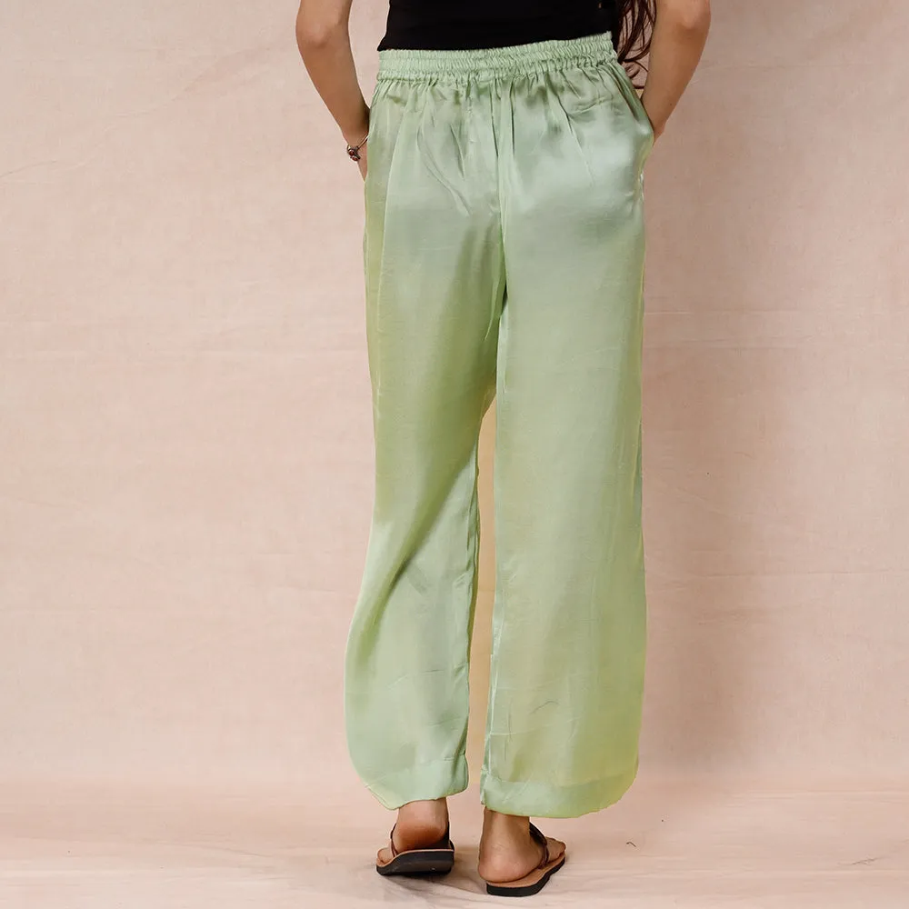 Mint Green - Pure Modal Silk Plain Palazzo
