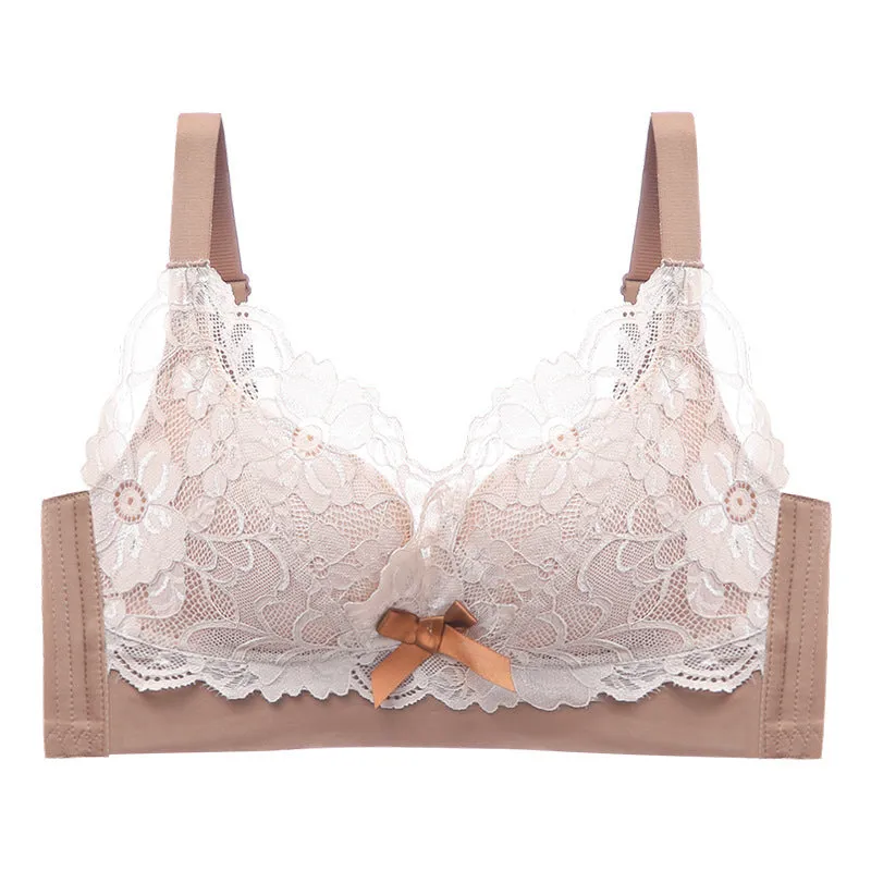 New latex underwear for women with small chest, gathered and anti-sagging latex underwear for small chest, special support without steel ring, medium and thick style