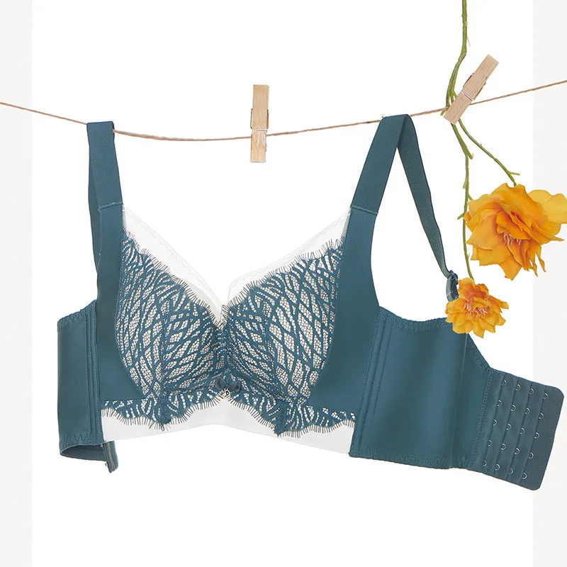 New style underwear for women, no steel ring, five-row buttons, adjustable shape, sexy lace, comfortable gathered bra