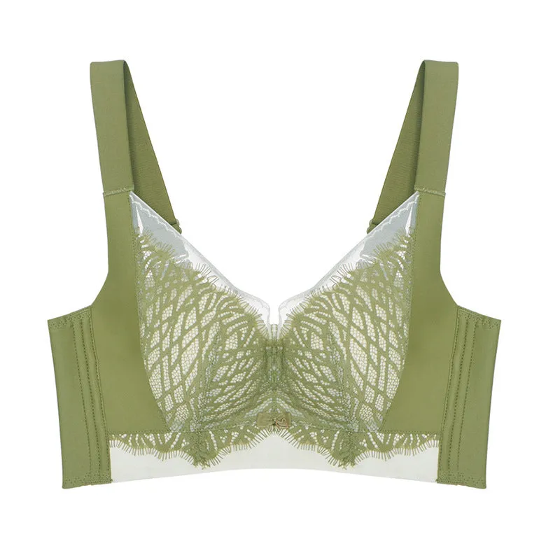 New style underwear for women, no steel ring, five-row buttons, adjustable shape, sexy lace, comfortable gathered bra