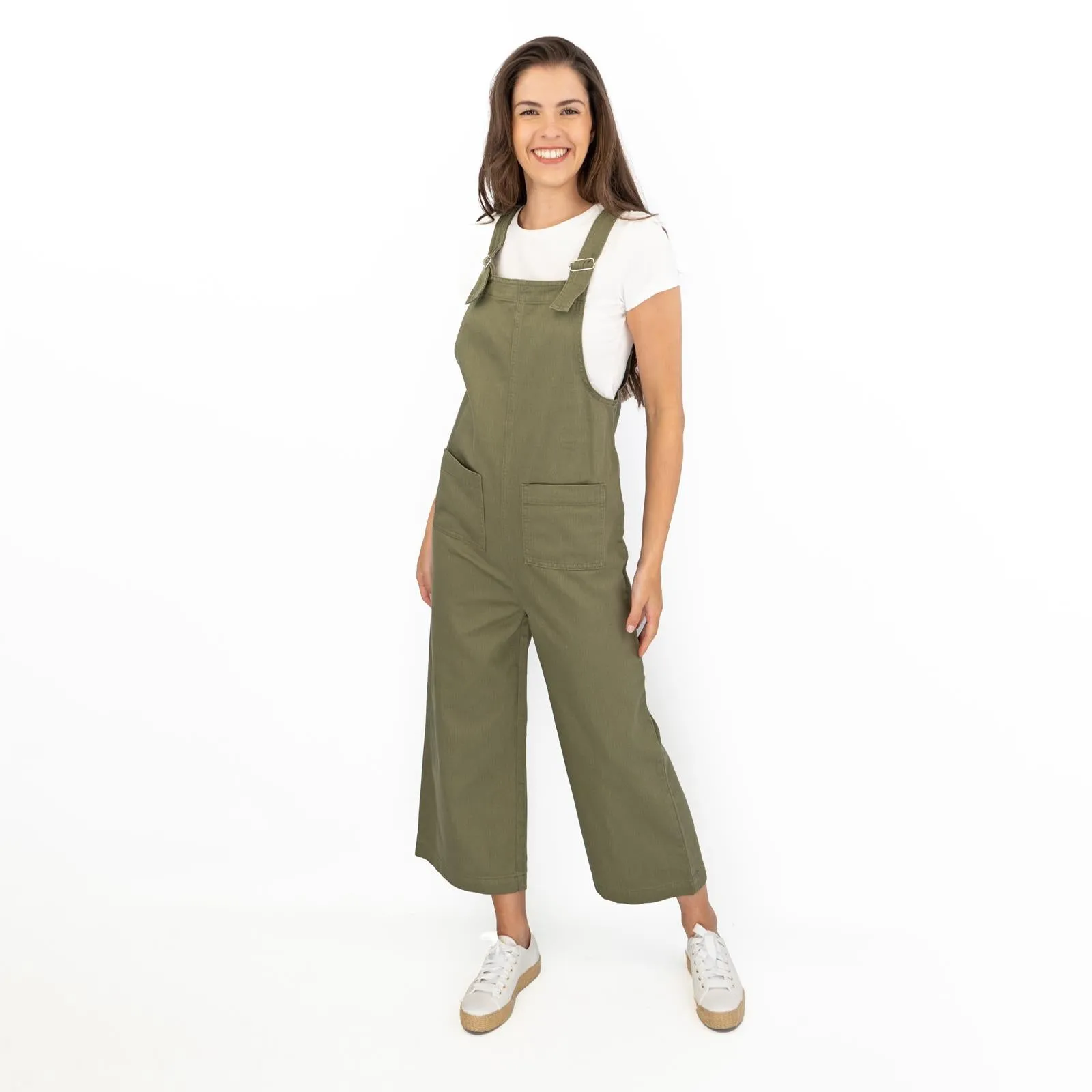 Next Wide Leg Easy Wear Twill Dungarees Relaxed Fit Comfortable Wear