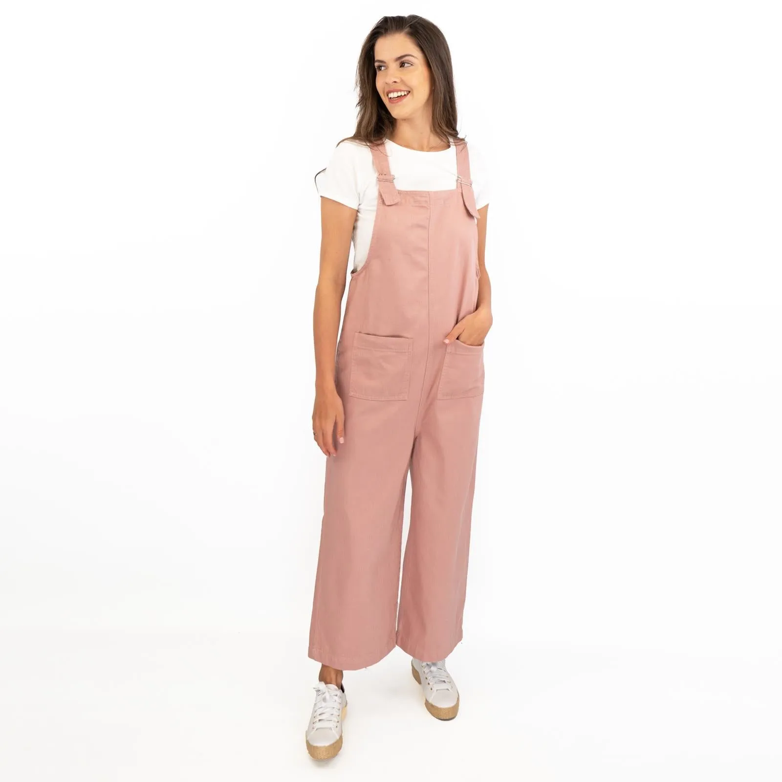 Next Wide Leg Easy Wear Twill Dungarees Relaxed Fit Comfortable Wear