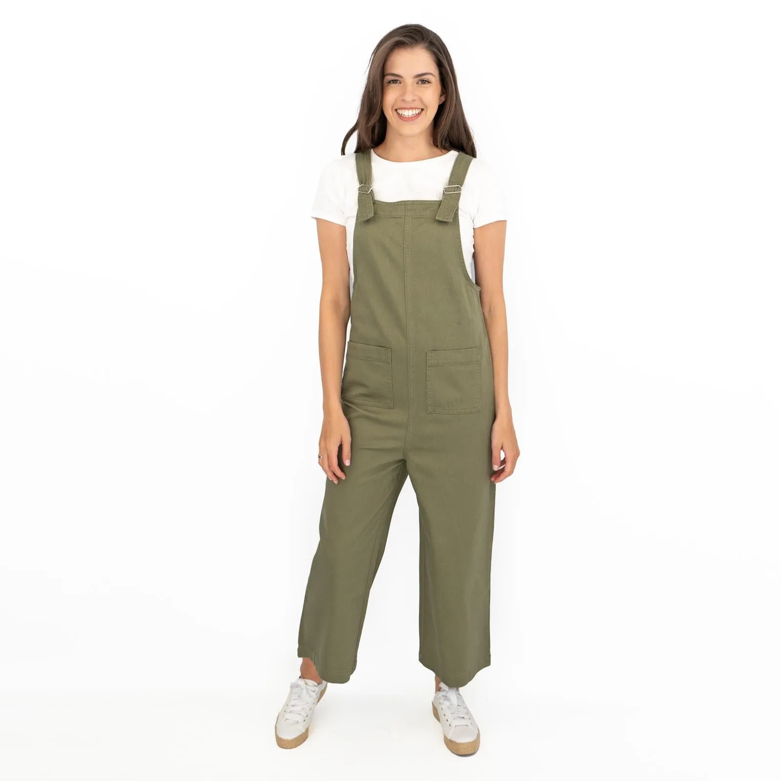 Next Wide Leg Easy Wear Twill Dungarees Relaxed Fit Comfortable Wear