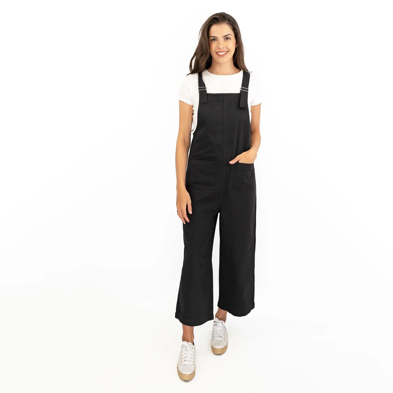 Next Wide Leg Easy Wear Twill Dungarees Relaxed Fit Comfortable Wear
