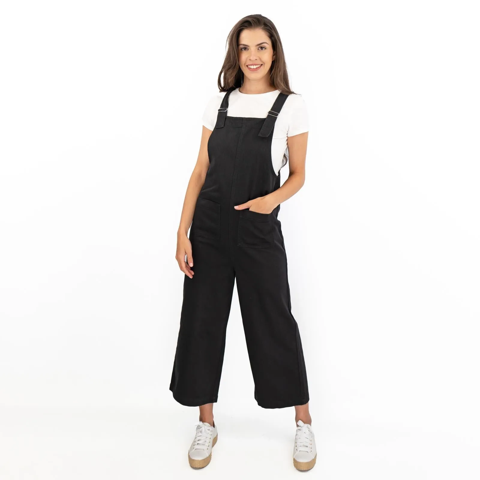Next Wide Leg Easy Wear Twill Dungarees Relaxed Fit Comfortable Wear