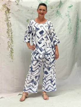 Niylah Ink White Linen Pants
