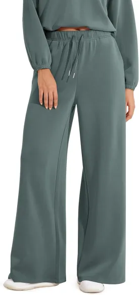 ODODOS Women's Modal Soft Extra Wide Leg Pants with Pockets Drawstring High Waist Pull-On Casual Pants