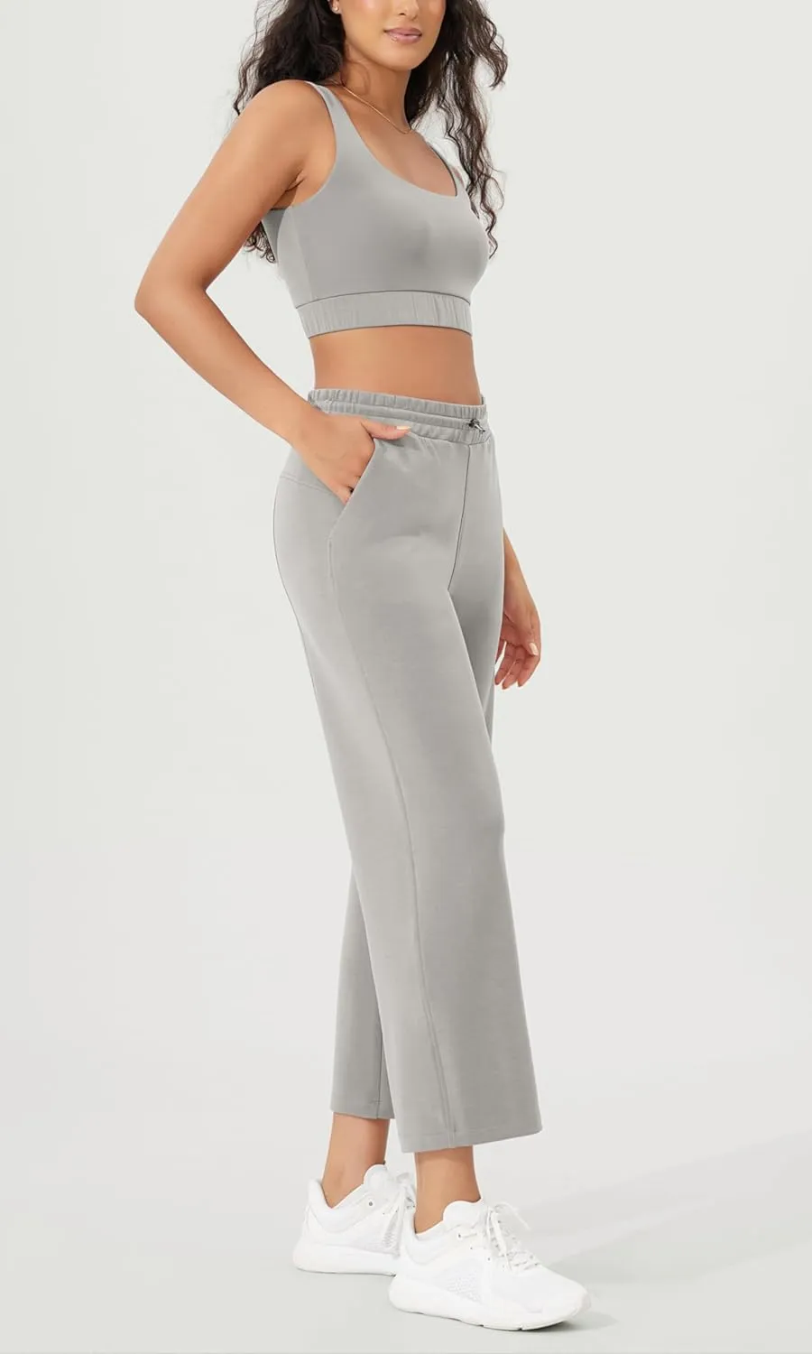 ODODOS Women's Modal Soft Wide Leg Pants with Pockets Adjustable Shockcord High Waist Casual Lounge Pants-27/29/31" Inseam
