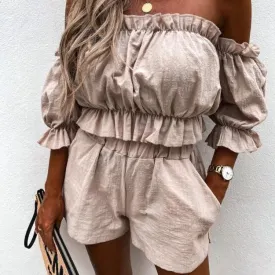 Off-shoulder 2 Piece Short Dress Set