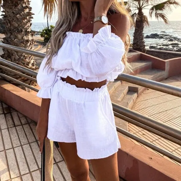 Off-shoulder 2 Piece Short Dress Set