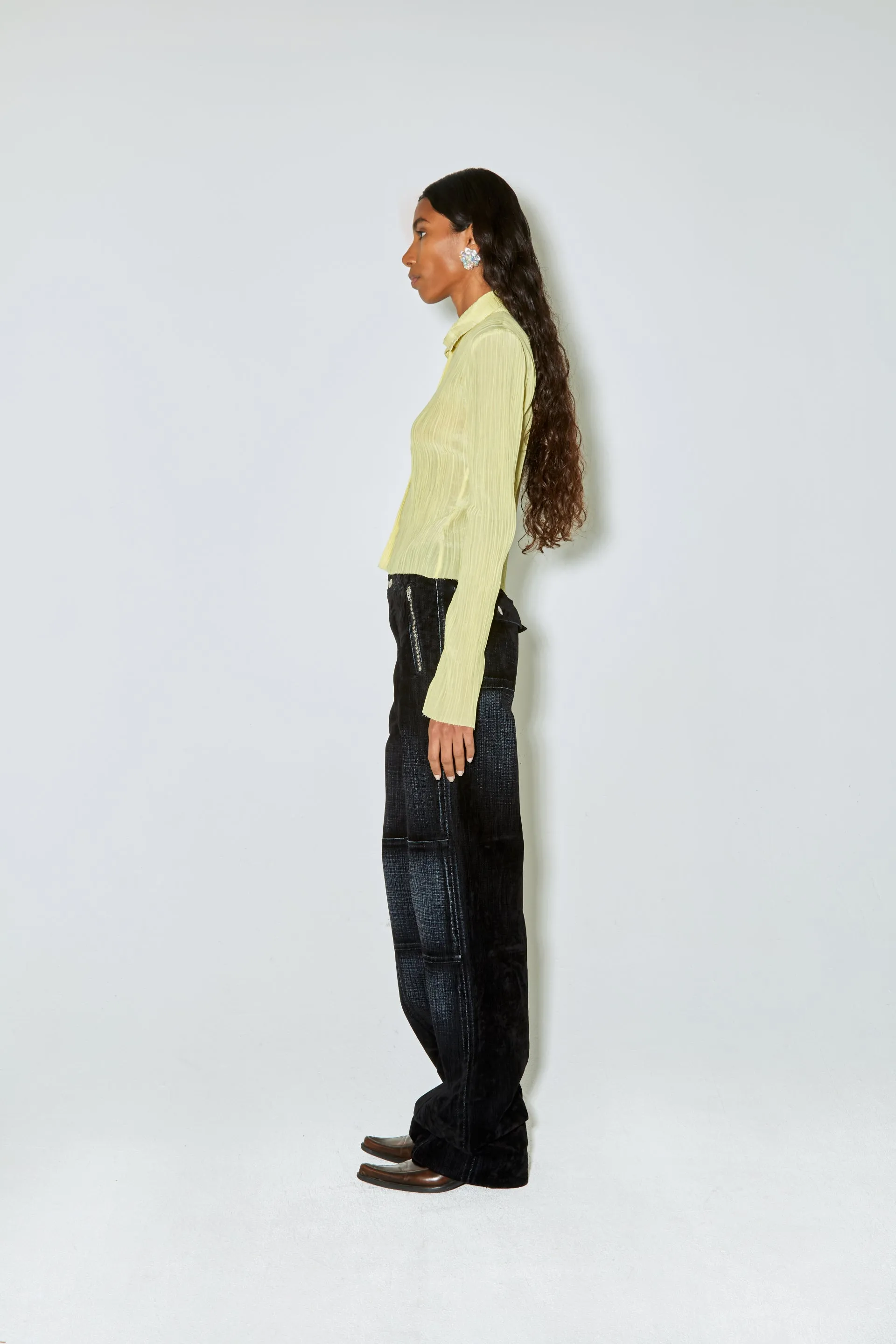 Dark Navy Velvet Palerma Pants