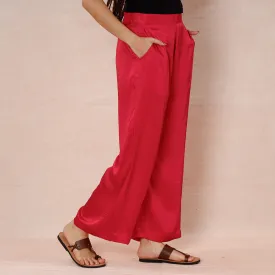 Pink - Pure Modal Silk Plain Palazzo