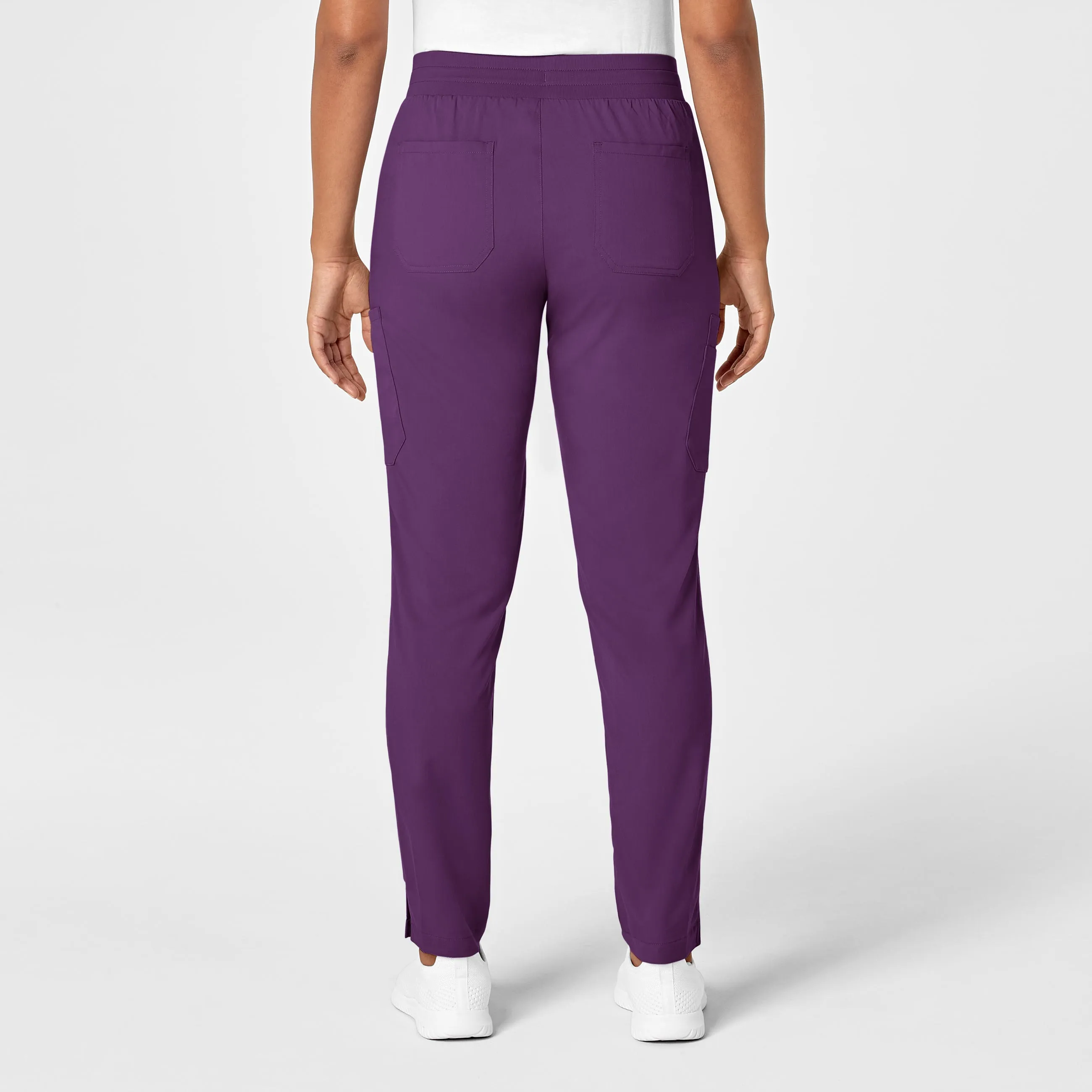 PRO Women's Slim Leg Cargo Scrub Pant - Eggplant
