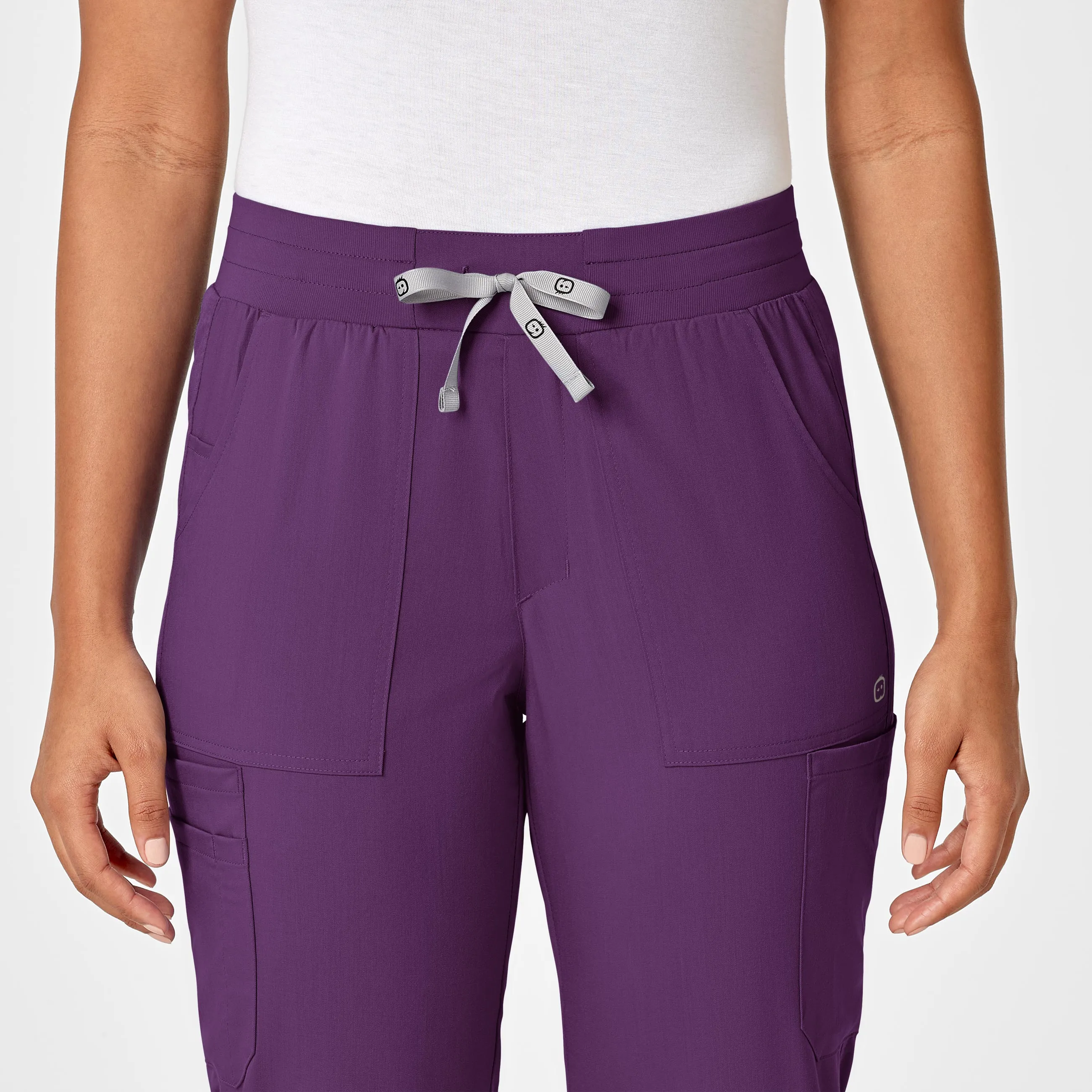 PRO Women's Slim Leg Cargo Scrub Pant - Eggplant