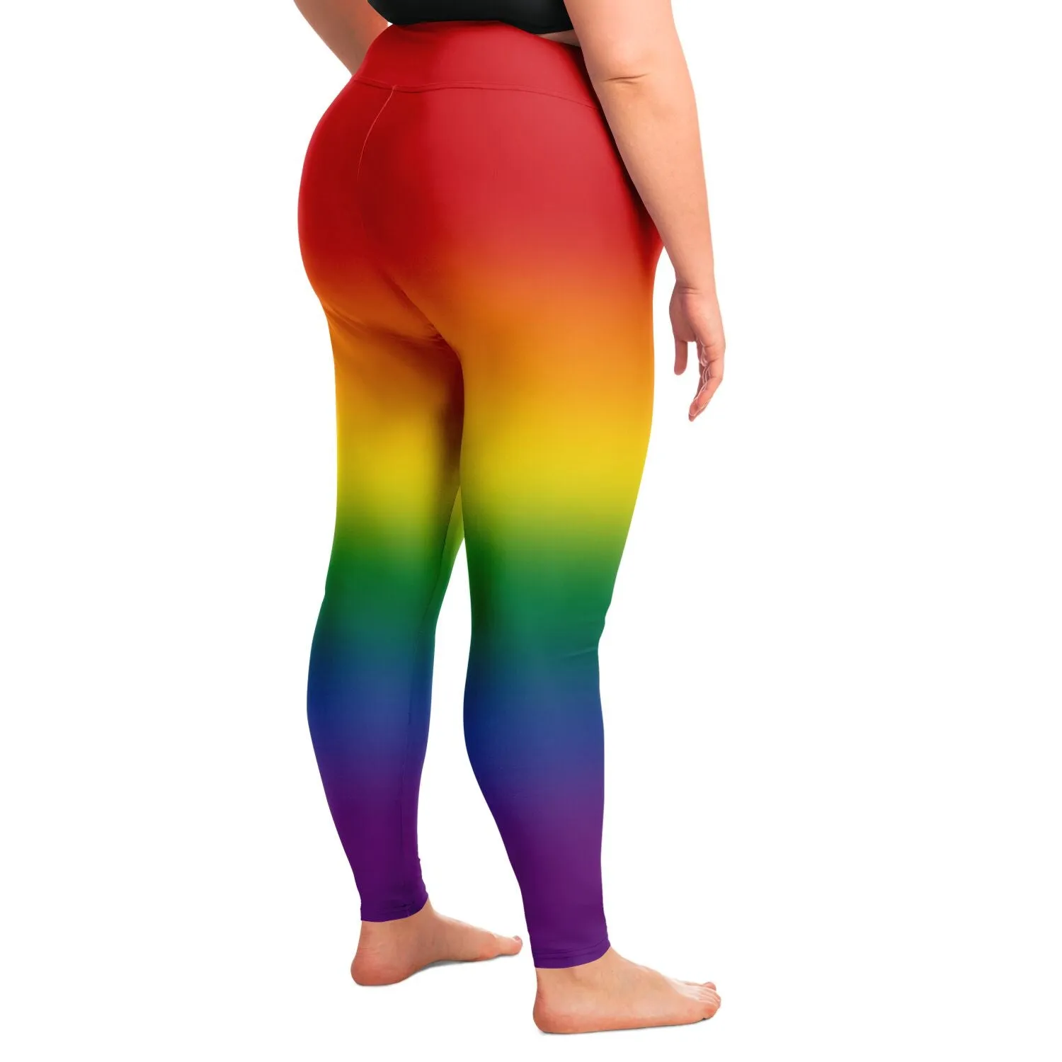 Rainbow Ombre Pride High-Waist Plus Leggings