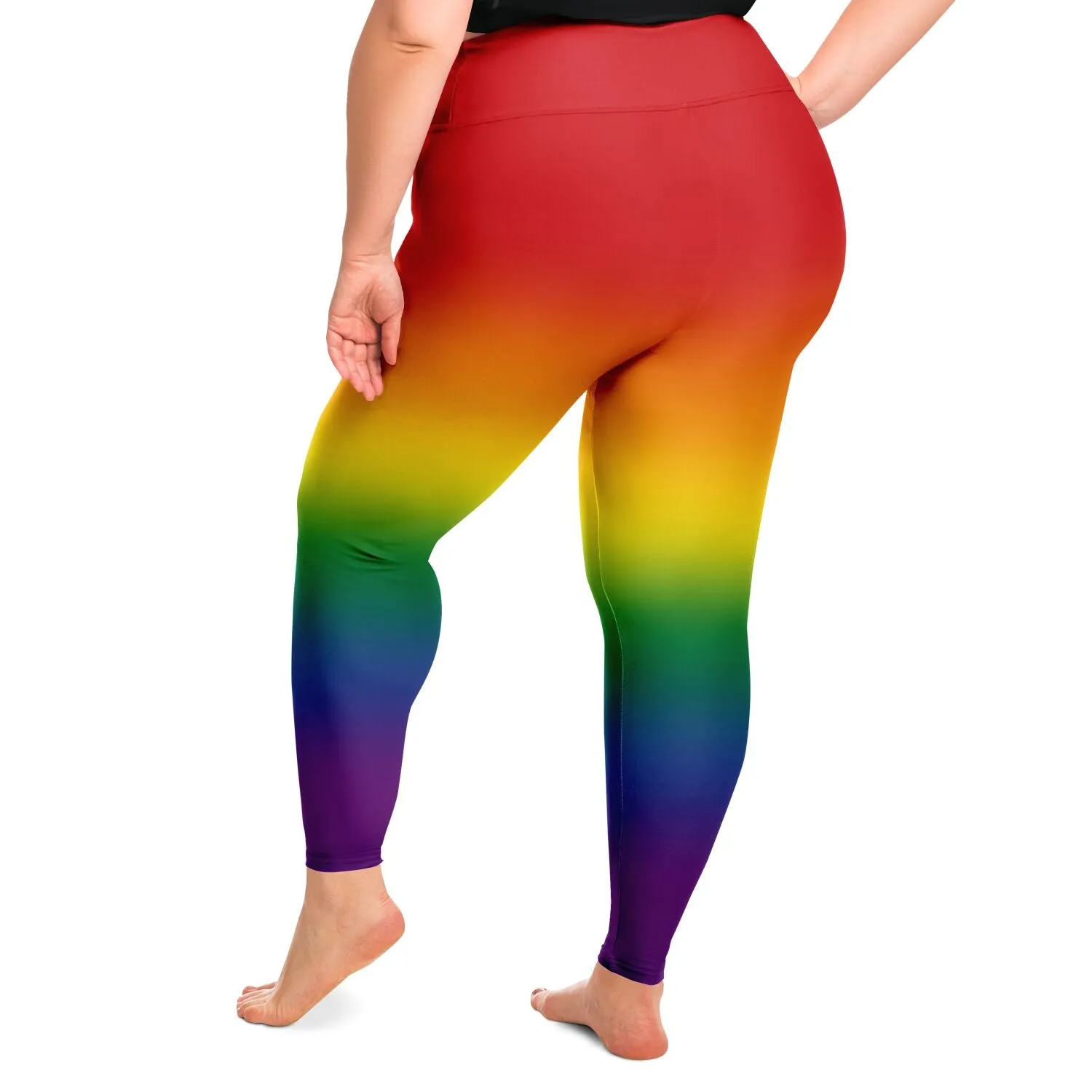 Rainbow Ombre Pride High-Waist Plus Leggings