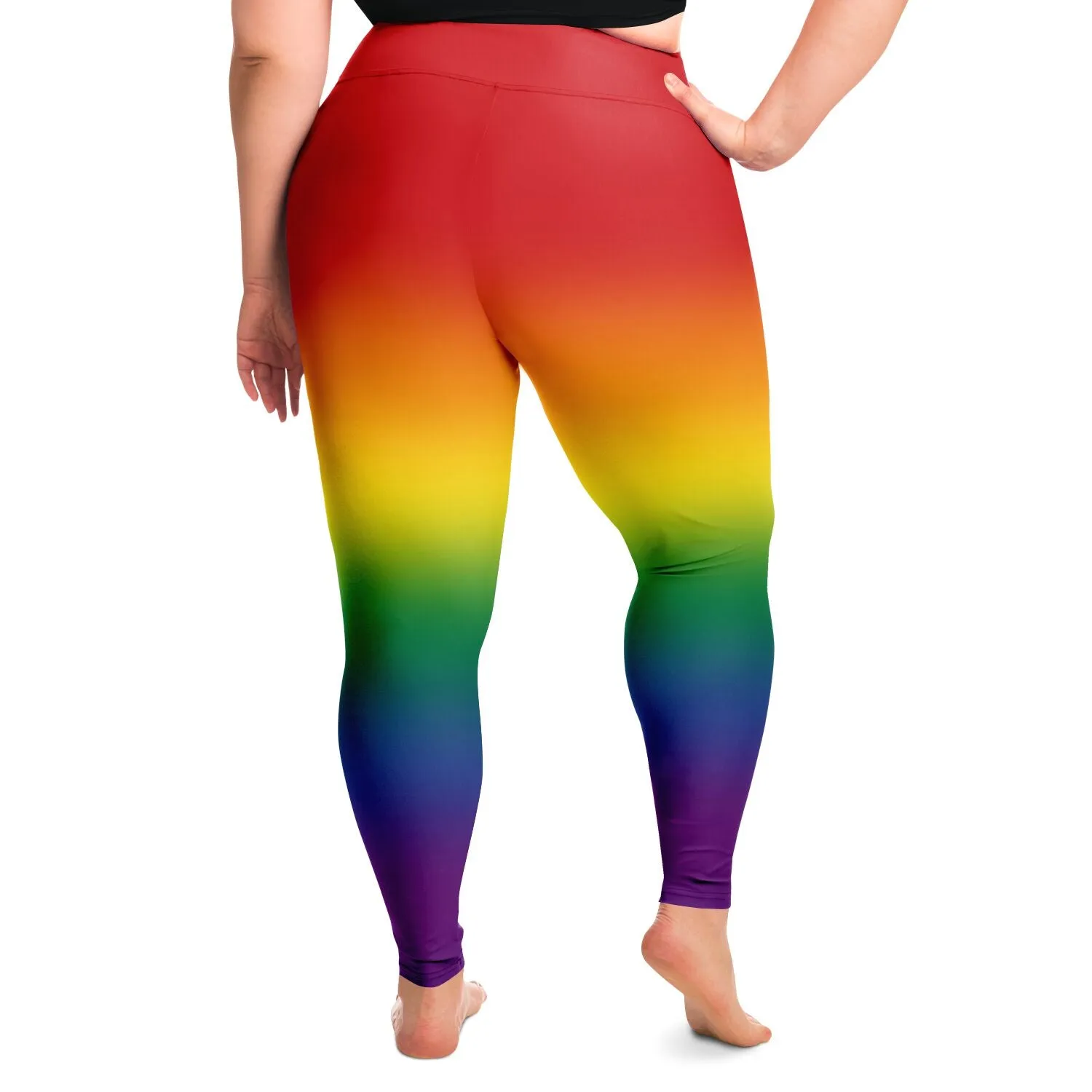 Rainbow Ombre Pride High-Waist Plus Leggings