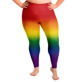 Rainbow Ombre Pride High-Waist Plus Leggings