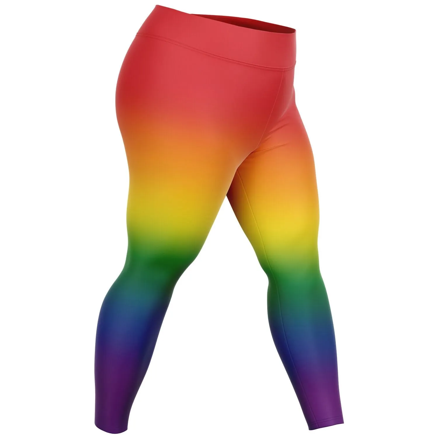 Rainbow Ombre Pride High-Waist Plus Leggings