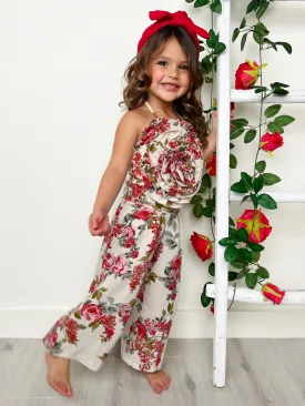 Ready, Set, Bloom Rose Top and Floral Palazzo Pants Set